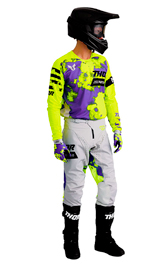 Tenue Cross THOR MX Launchmode Bleach Jaune Fluo / Violet 2026
