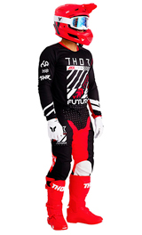 Tenue Cross THOR MX Launchmode Futura Noir et Rouge 2026