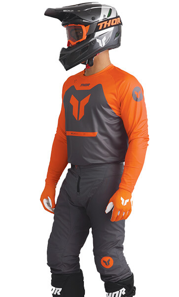Tenue Cross THOR MX Ridemode Menace Orange / Gris 2026