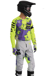 Tenue Cross THOR MX Launchmode Bleach Jaune Fluo / Violet 2026