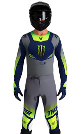 Tenue Cross THOR MX Monster Energy Gris/Bleu LE 2027