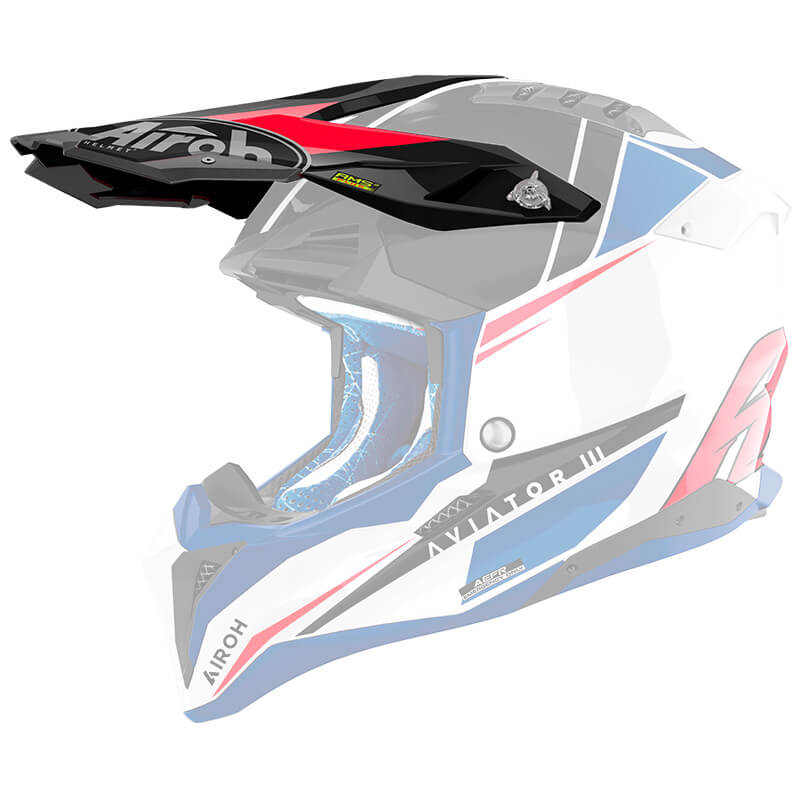 Visière Casque Airoh Aviator 3 Push Blanc/Bleu/Rouge