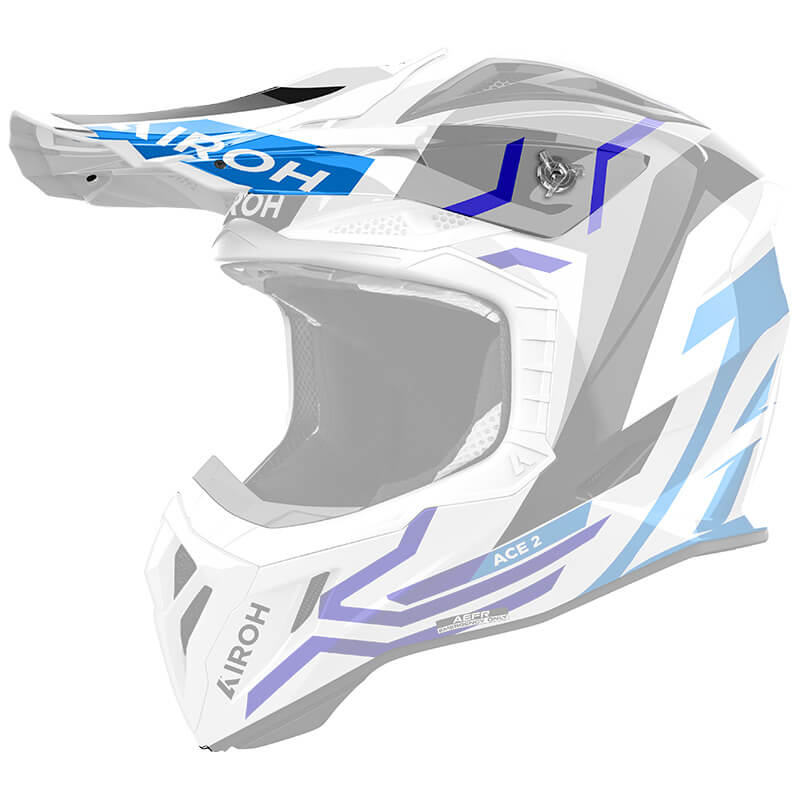 Visière Casque Airoh Aviator ACE 2 Ground Bleu/Blanc