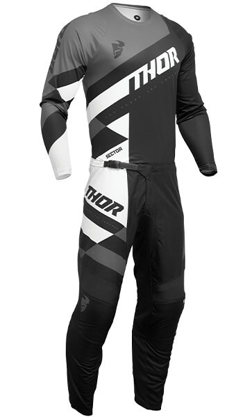 Tenue Cross Enfant THOR MX Sector Checker Gris/Blanc