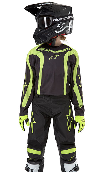 * Tenue Cross Enfant Alpinestars Racer Lurv Noir/Jaune Fluo