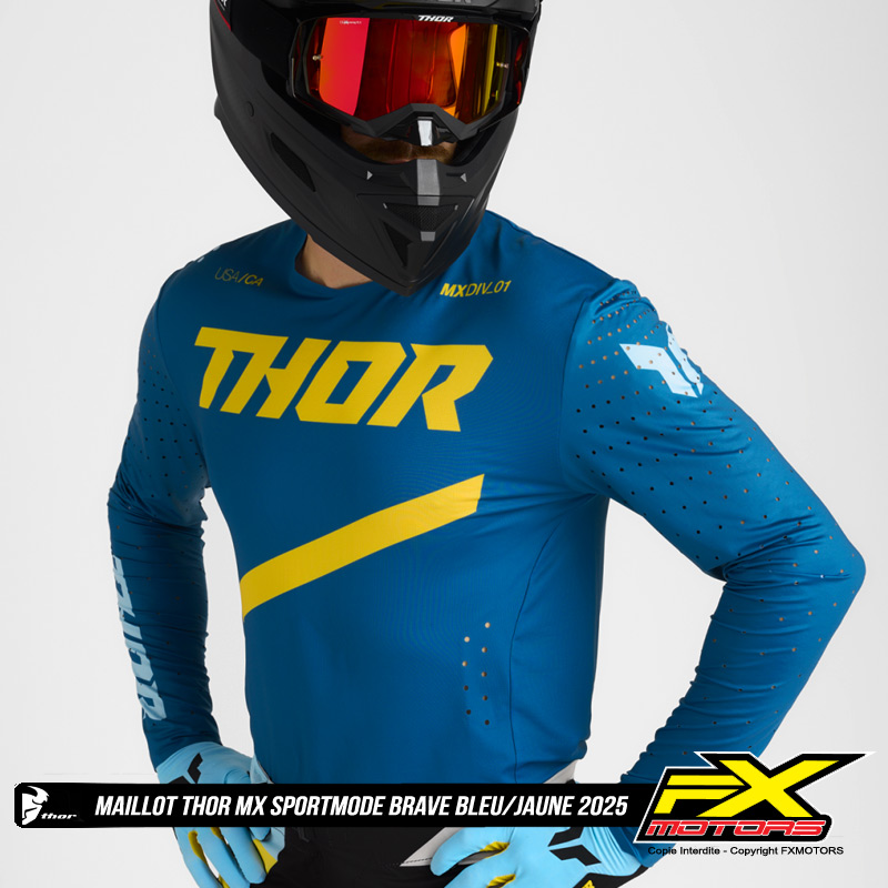 Haut Motocross THOR Phase Taille L - Bleu Et Blanc - Pour Le Off-road