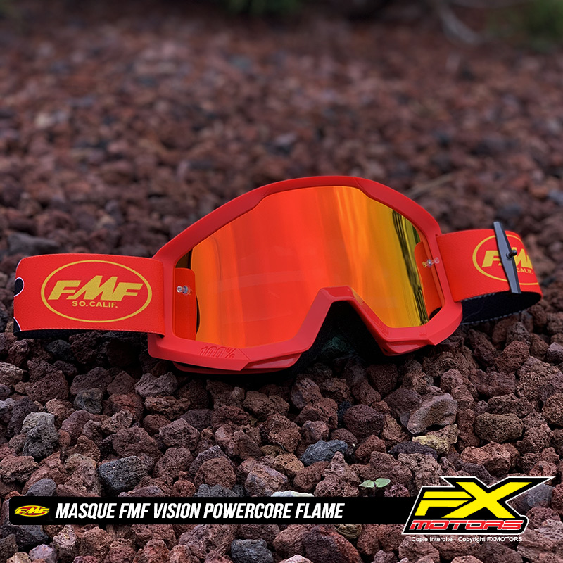 Masque Cross FMF Vision Powercore Flame Rouge - FX MOTORS
