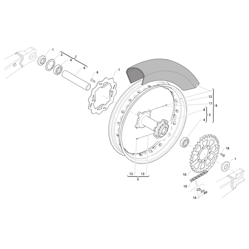 ROUE ARRIERE TM 85 SMX JUNIOR 2016-2022