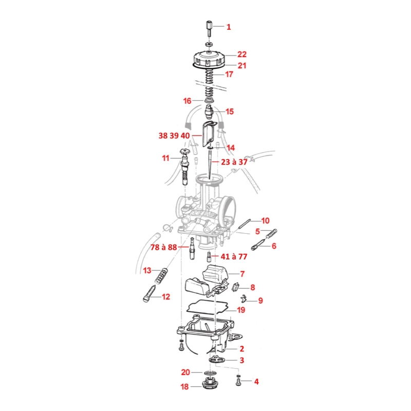 CARBURATEUR TM 250 MX 2T 2025