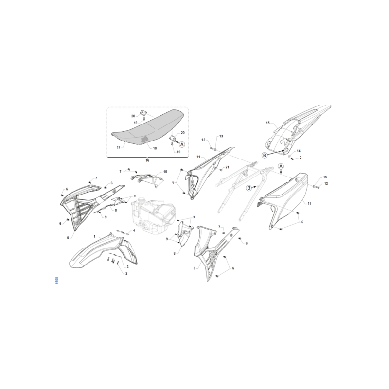 PLASTIQUES ET SELLE TM 125 EN FI 2T 2024