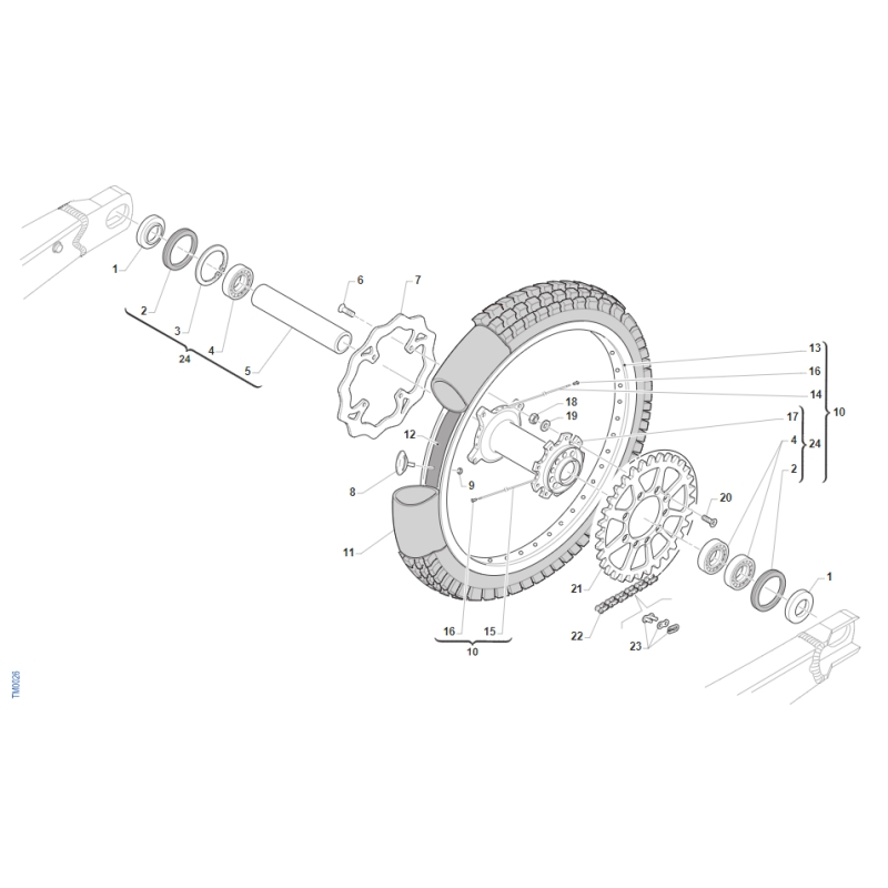 ROUE ARRIERE TM 144 EN FI 2022-2025