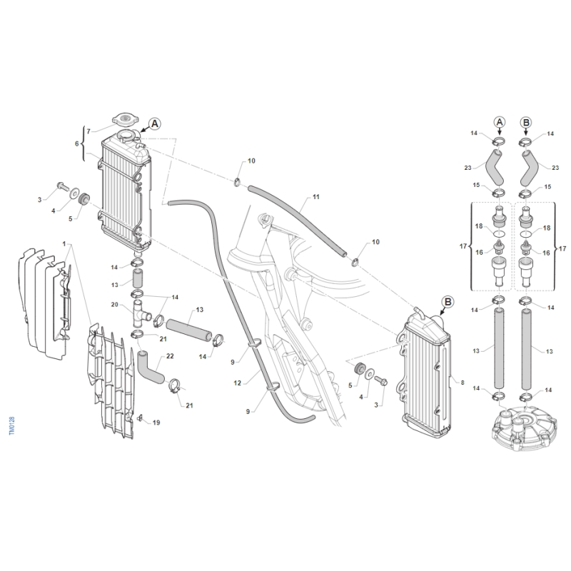 RADIATEURS TM 125 EN FI 2T 2020-2021