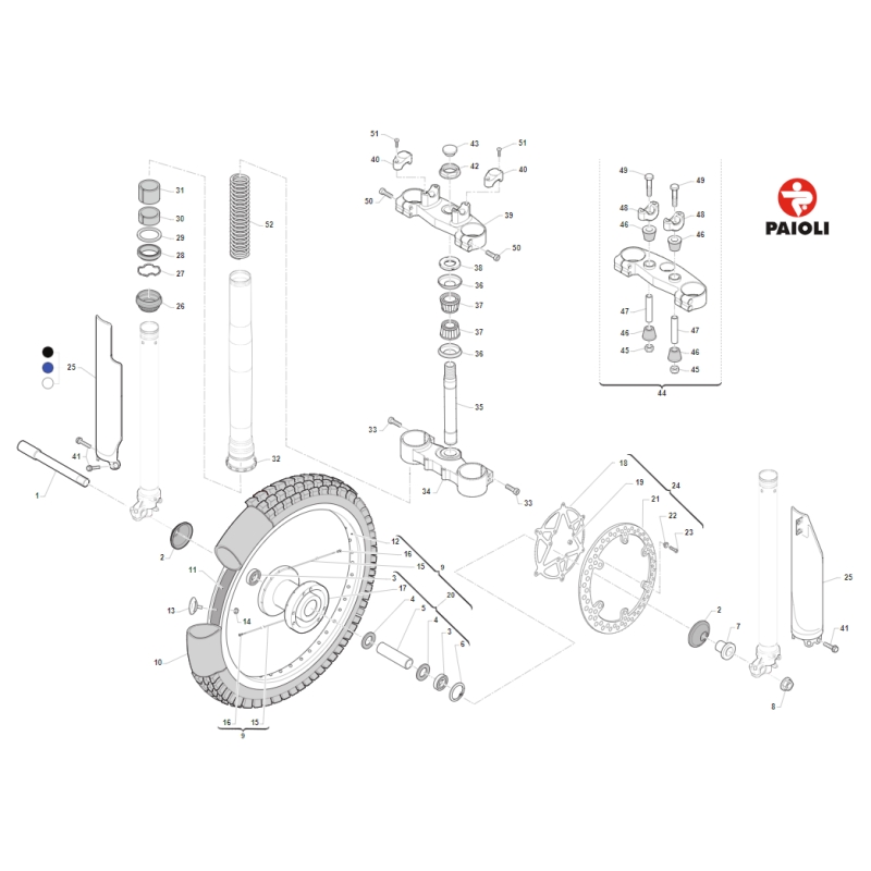 FOURCHE PAIOLI ROUE AV TM 300 EN 2008-2009