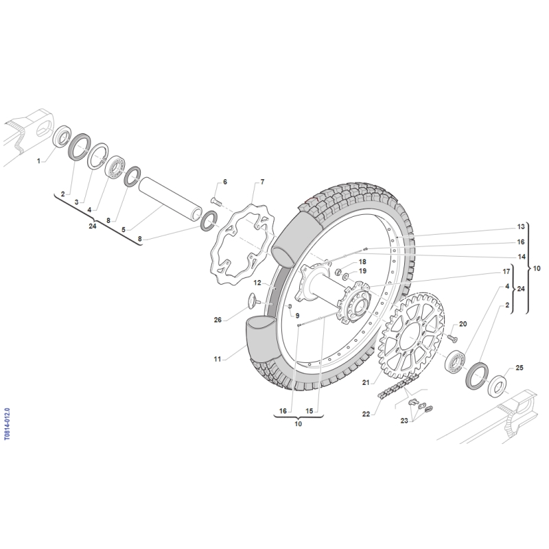 ROUE AR TM 144 MX 2008-2014
