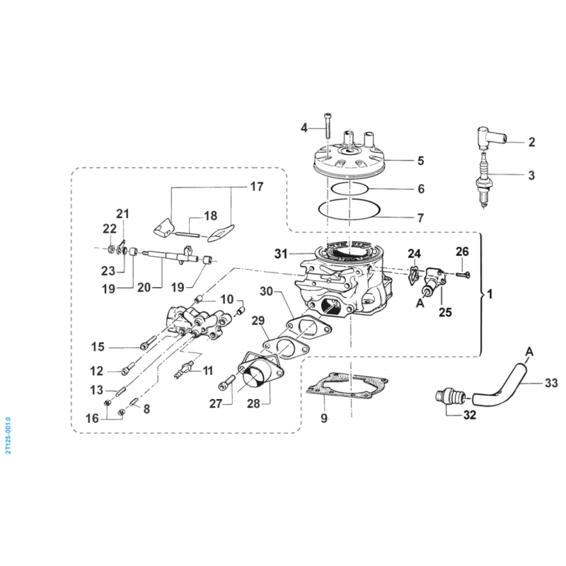 CYLINDRE TM 125 EN 2T 2008-2011