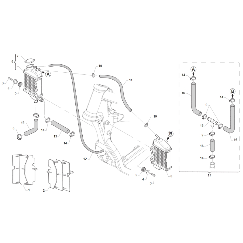 RADIATEURS TM 100 MX JUNIOR 2020-2021
