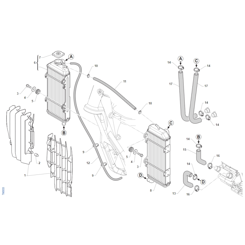 RADIATEURS TM 250 MX FI 4T 2015-2017