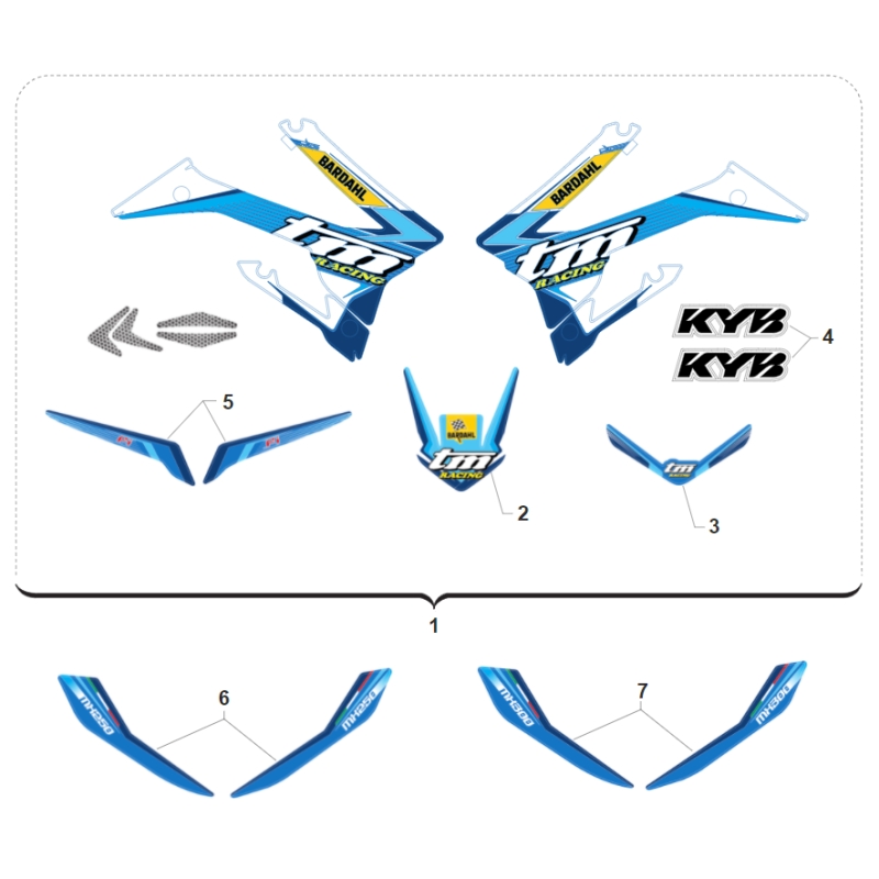 KIT DECO TM 250 MX FI 4T 2020