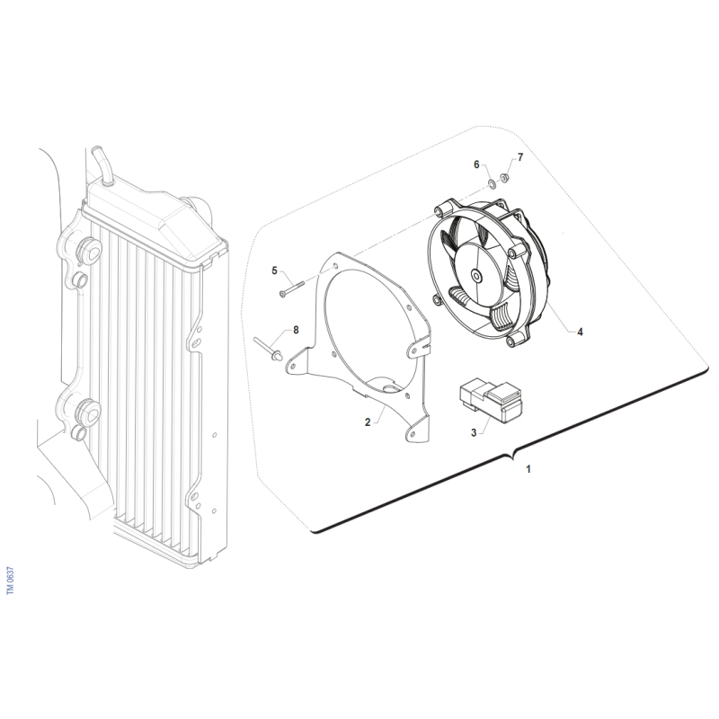 VENTILATEUR TM 250 MX FI 4T 2022-2023