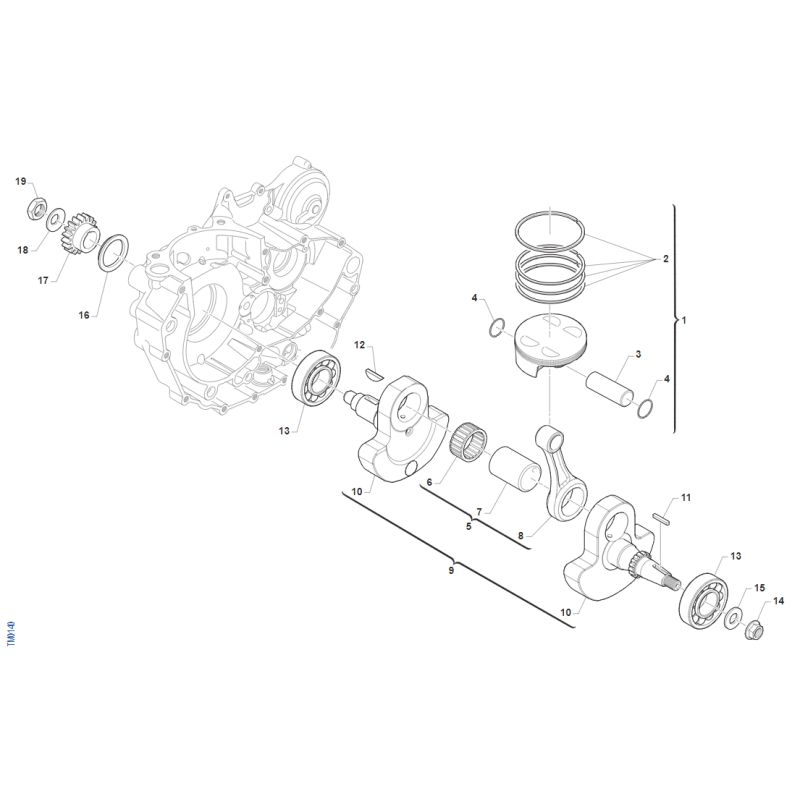 EMBIELLAGE DEMARREUR TM 450 MX FI 4T 2015-2021