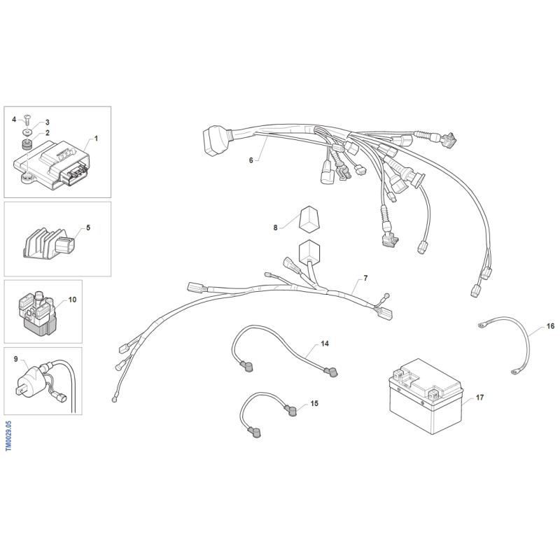 FAISCEAU POUR DEMARREUR TM 450 MX FI 4T 2013-2014