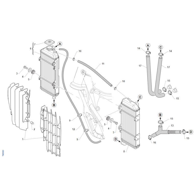 RADIATEUR TM 450 MX FI 4T 2015-2021