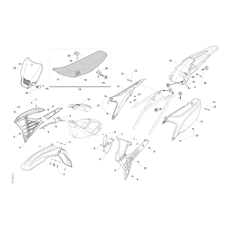 PLASTIQUES ET SELLE TM 450 MX FI 4T 2025