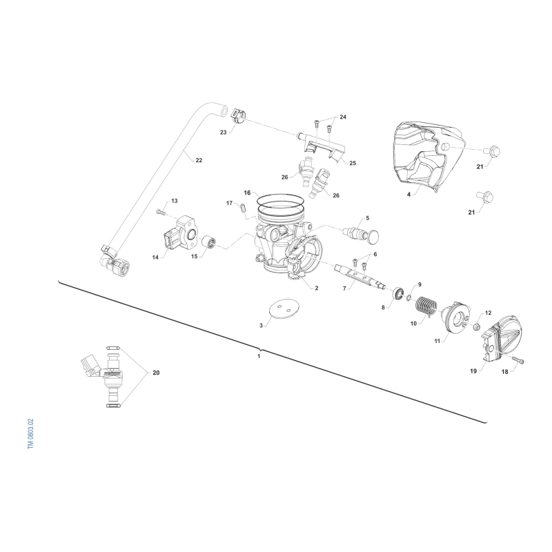 CORPS INJECTION TM 250 MX FI 2T 2025