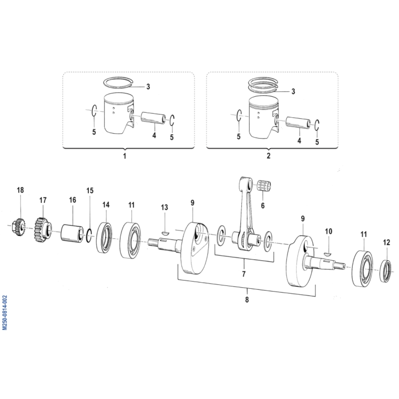EMBIELLAGE TM 250 MX 2T 2008-2014