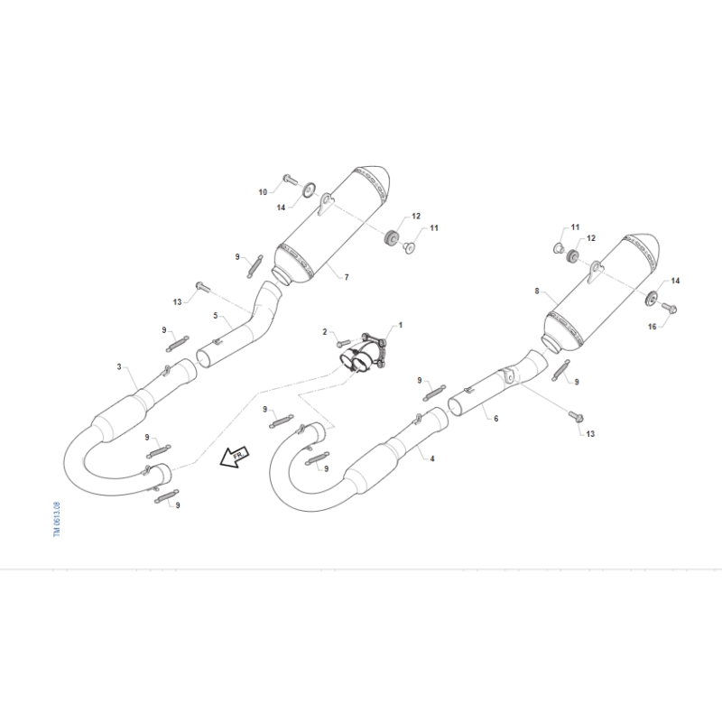 ECHAPPEMENT DOUBLE TM 450 SMR FI 4T 2024-2025