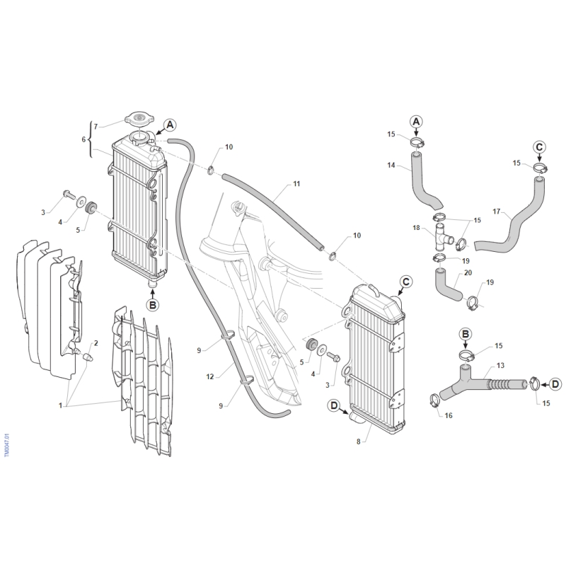 RADIATEURS TM 450 SMK FI 4T 2020-2021