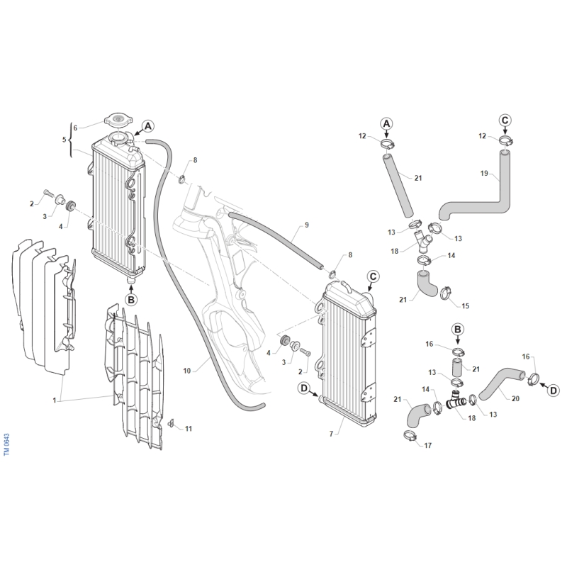 RADIATEURS TM 450 SMK FI 4T 2022-2023