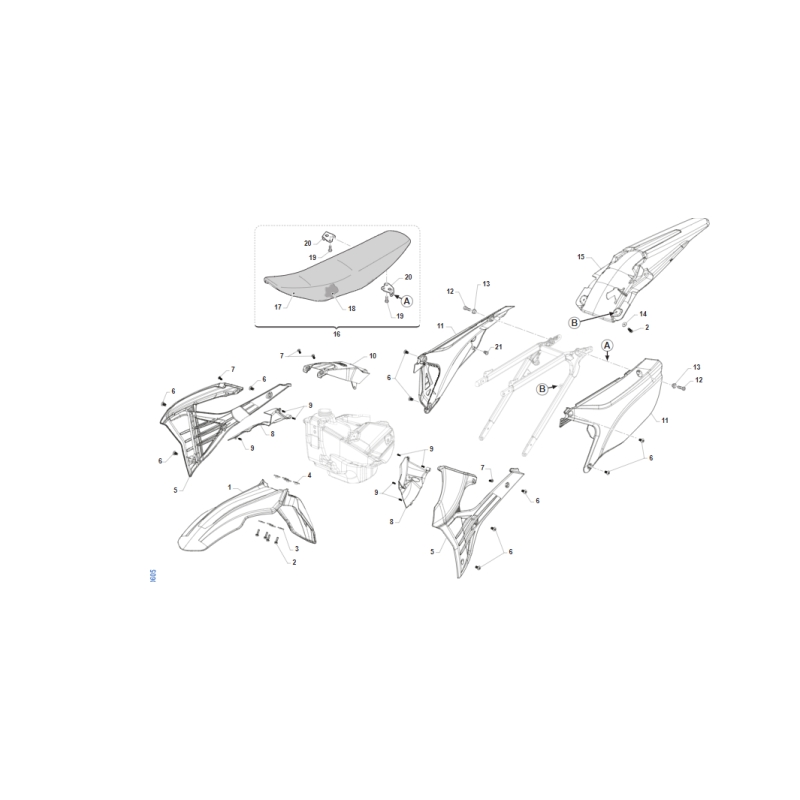 PLASTIQUES ET SELLE TM 300 SMR FI 2T 2024