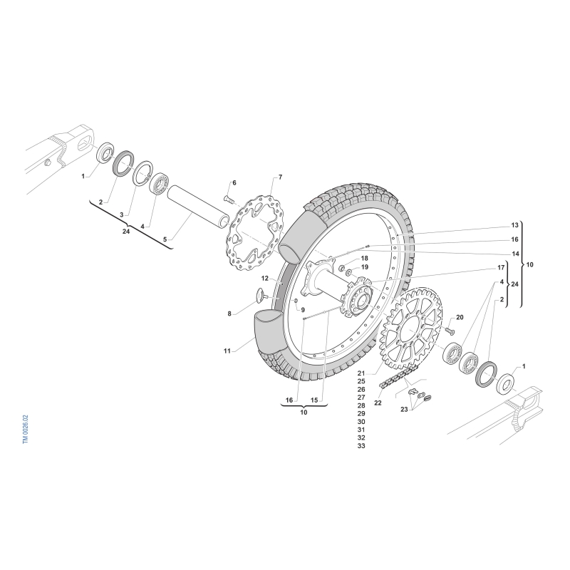 ROUE ARRIERE TM 125 MX FI 2T 2026