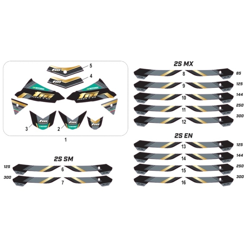 KIT DECO BLACK TM 125 MX FI 2T 2026