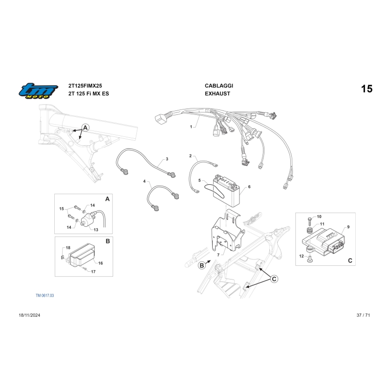 CABLAGE ET COMPOSANTS TM 125 EN FI 2T 2026