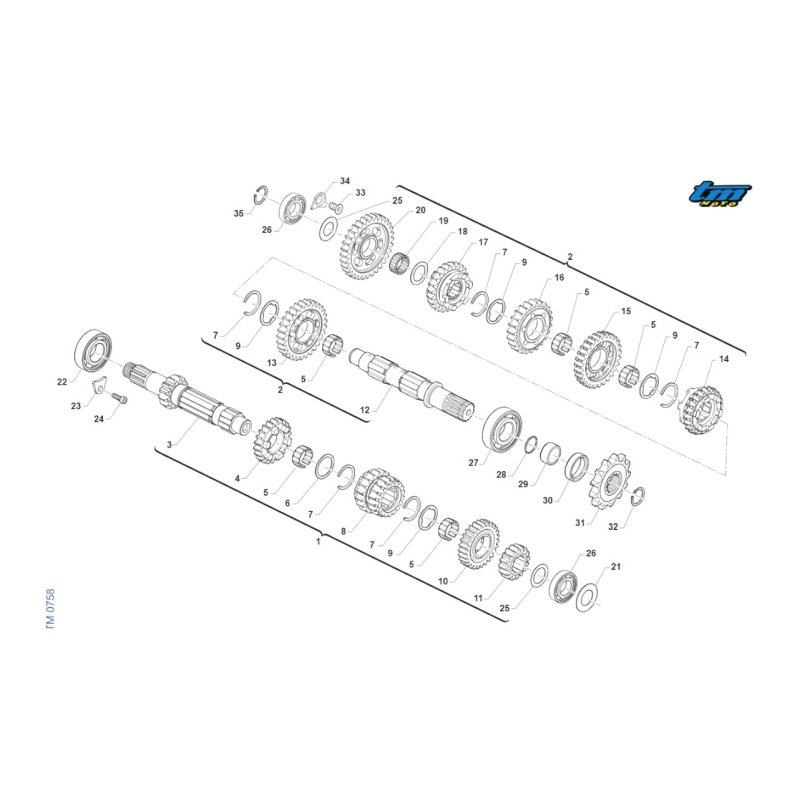 BOITE DE VITESSES TM 125 SMR FI 2T 2026