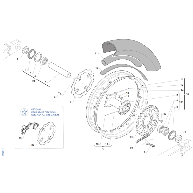 ROUE ARRIERE TM 450 SMK FI 4T 2026