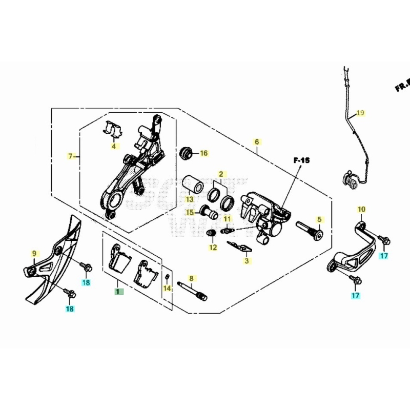 ETRIER FREIN ARRIERE HONDA REDMOTO 250 CRF RXR sérieS 2025
