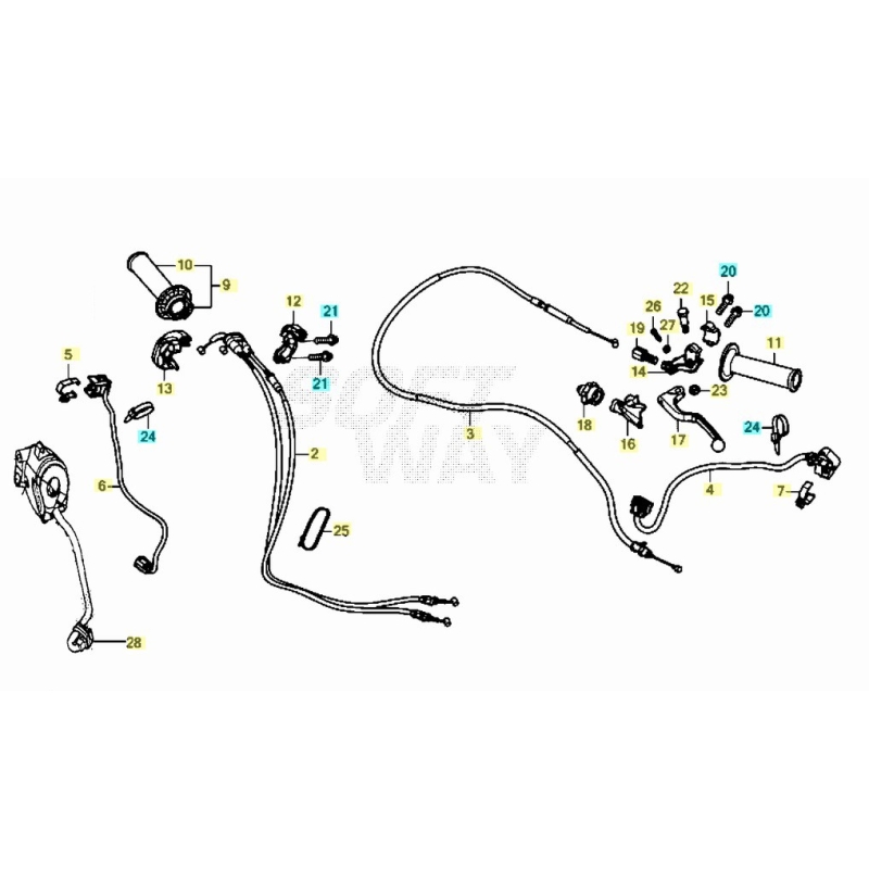 POIGNEE GUIDON HONDA REDMOTO 250 CRF RXR sérieS 2025