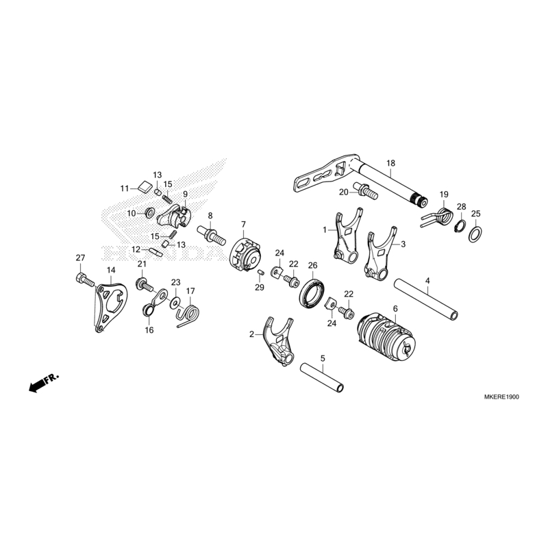 BARILLET DE SELECTION HONDA REDMOTO 400 CRF RXR sérieS 2025