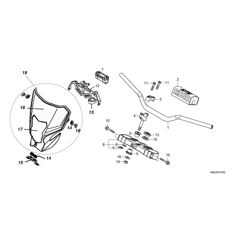 GUIDON HONDA REDMOTO 400 CRF RXR sérieS 2025