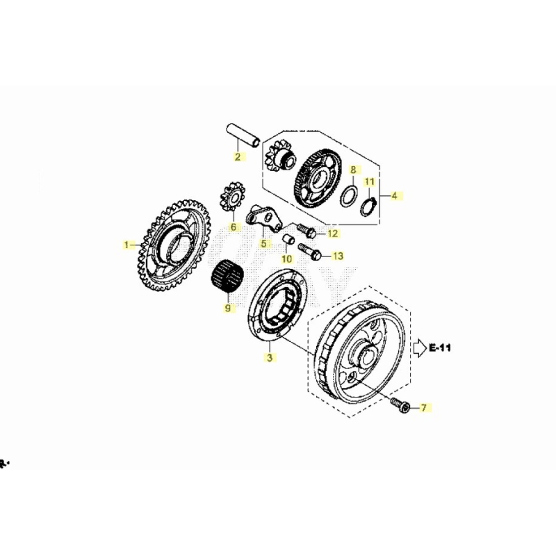 ENGRENAGES DEMARRAGE HONDA REDMOTO 250 CRF RXS 2025