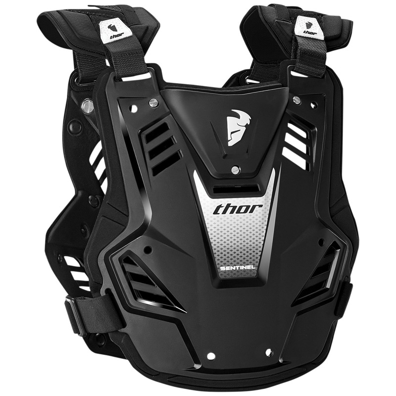 Protection Thoracique Motocross Thor Sentinel Pro - Pare-pierre Certifié EN14021, Noir M/L, Léger Et Aéré